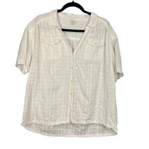 Sundance 100% Cotton Women's Boxy Fit Button Down Size L